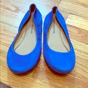 Brand new Lucky Brand Blue Suede Flats Size 8